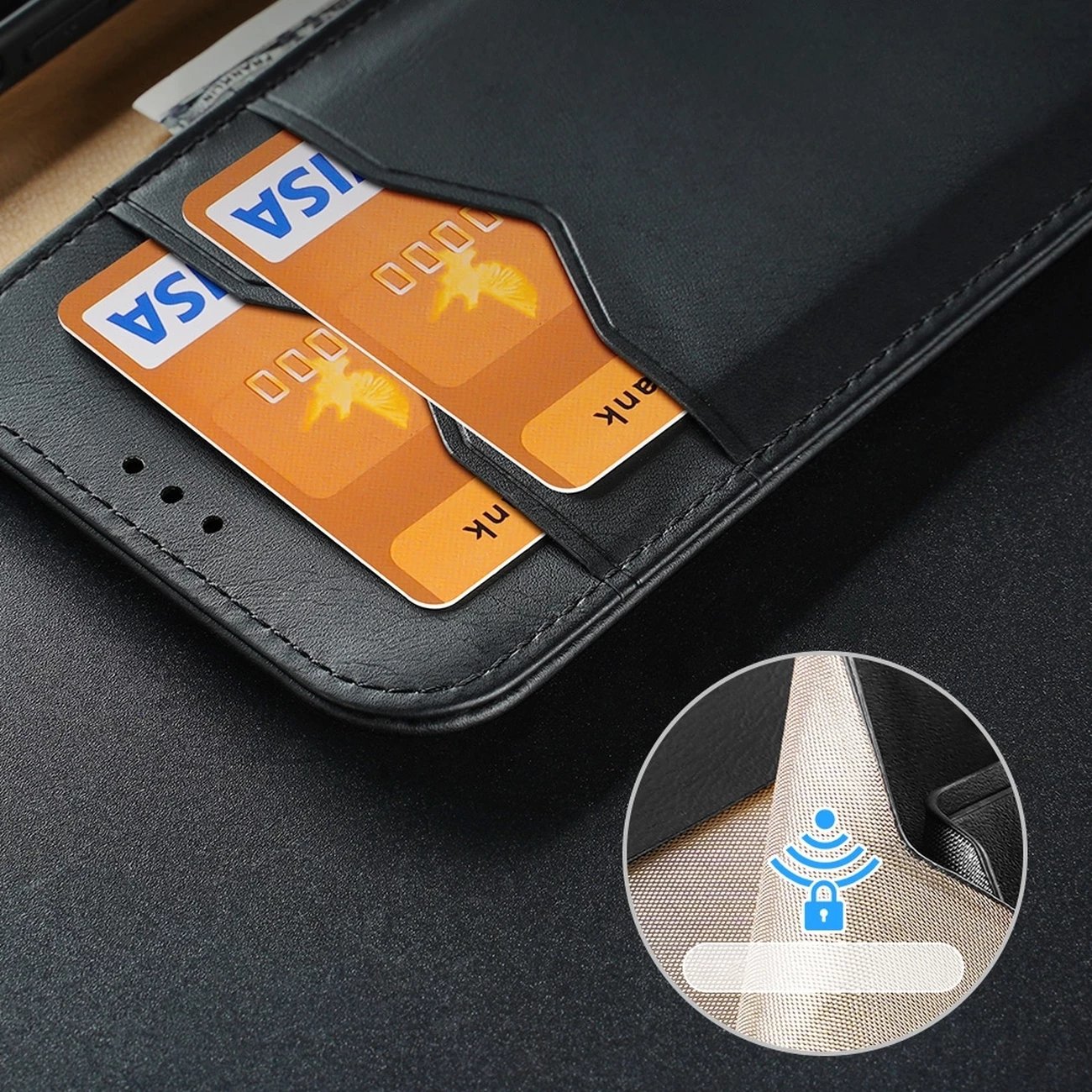 Mbështjellës Dux Ducis Hivo për iPhone 14 Pro Max, lëkurë natyrale, kafe