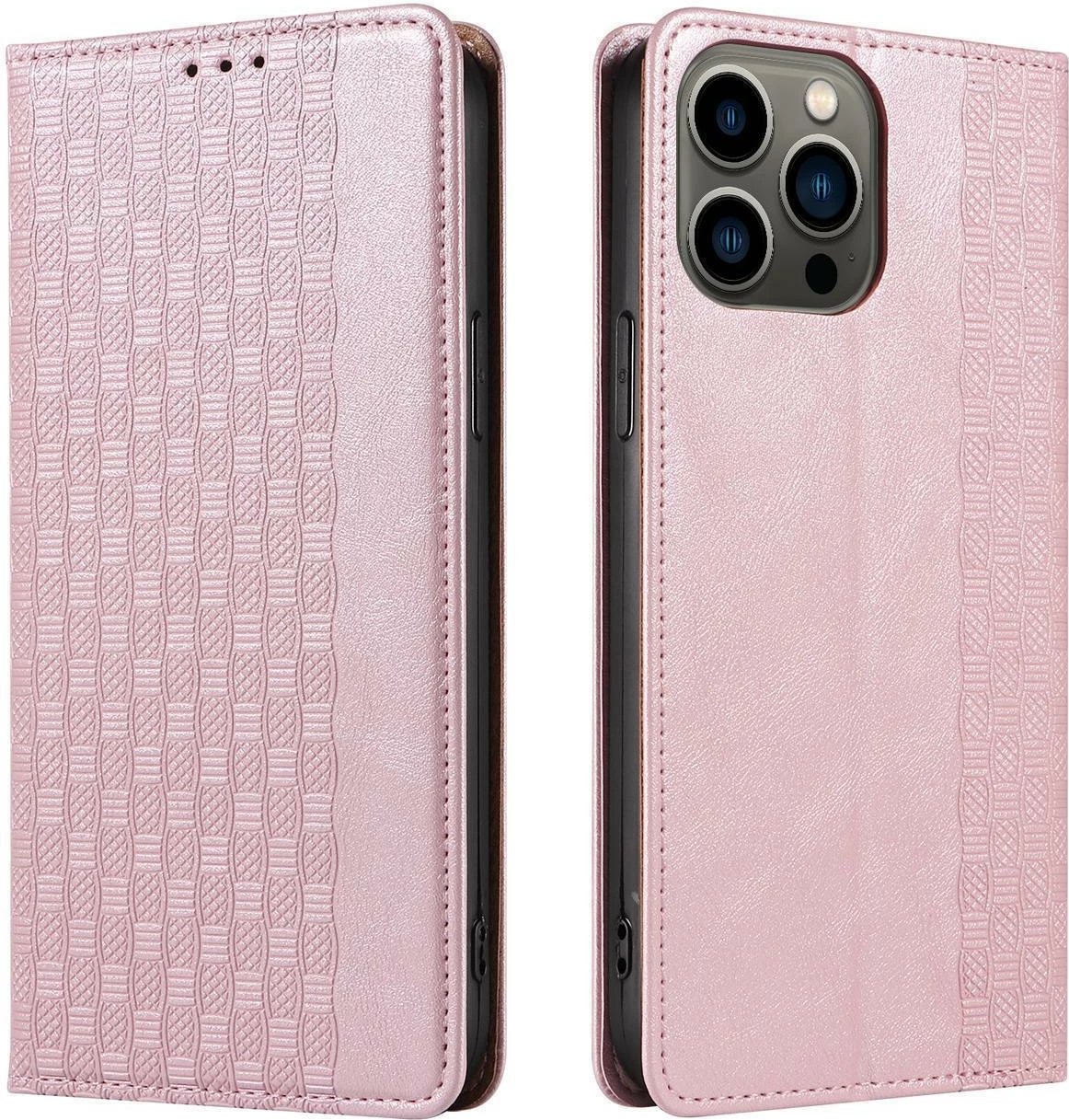 Mbështjellës Hurtel Magnet Strap Case për Samsung Galaxy S23+, me portofol, mbajtëse, rrip dore, Rozë