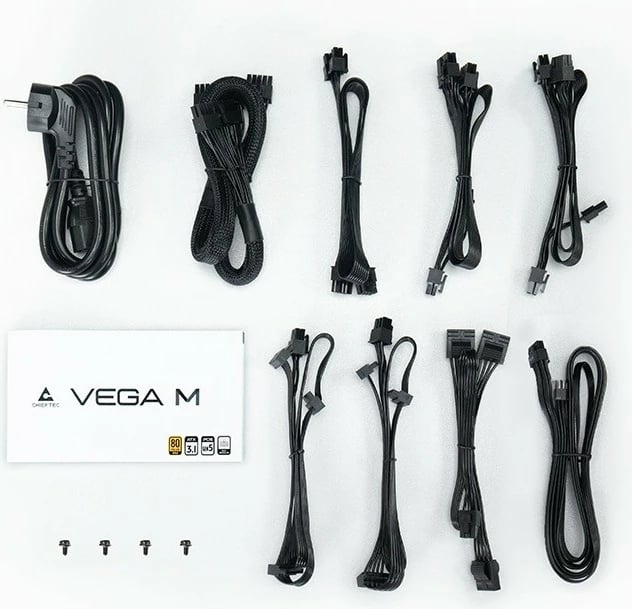 Furnizues energjie ATX, Chieftec PPG-1000-C Vega M, 1000W, 80 PLUS Gold, ATX 3.1, plotësisht modular, PCIe Gen5 16-pin