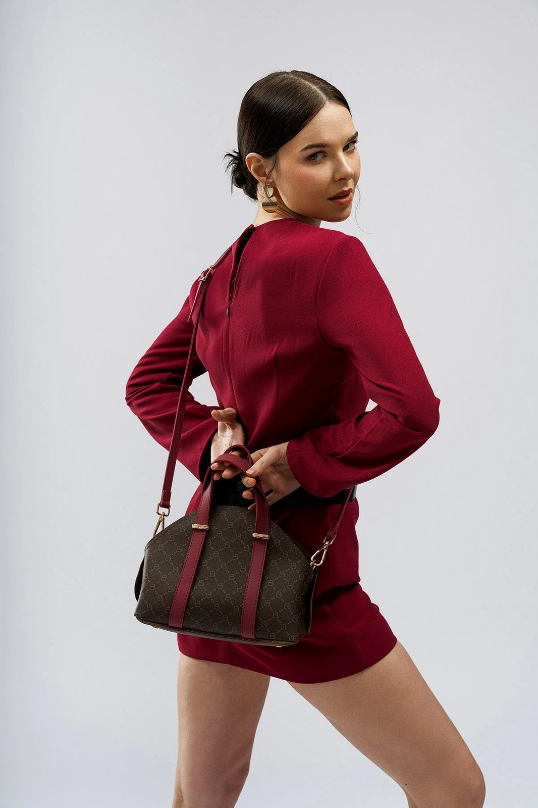 Çantë dore Lucky Bees, 1233, kafe dhe e kuqe e errët