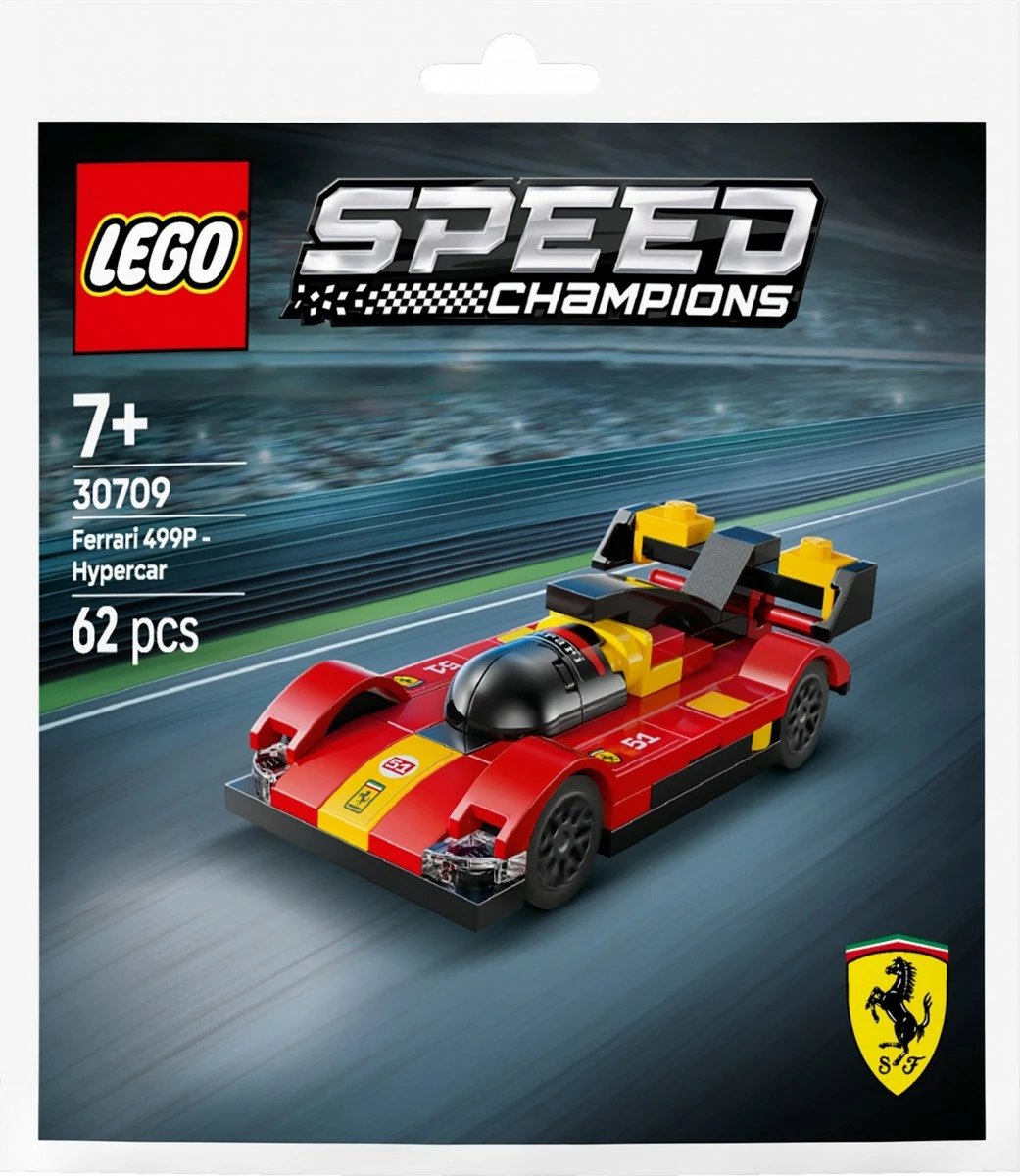 Set LEGO Speed Champions Ferrari 499P, 62 pjesë, i kuq, i vogël