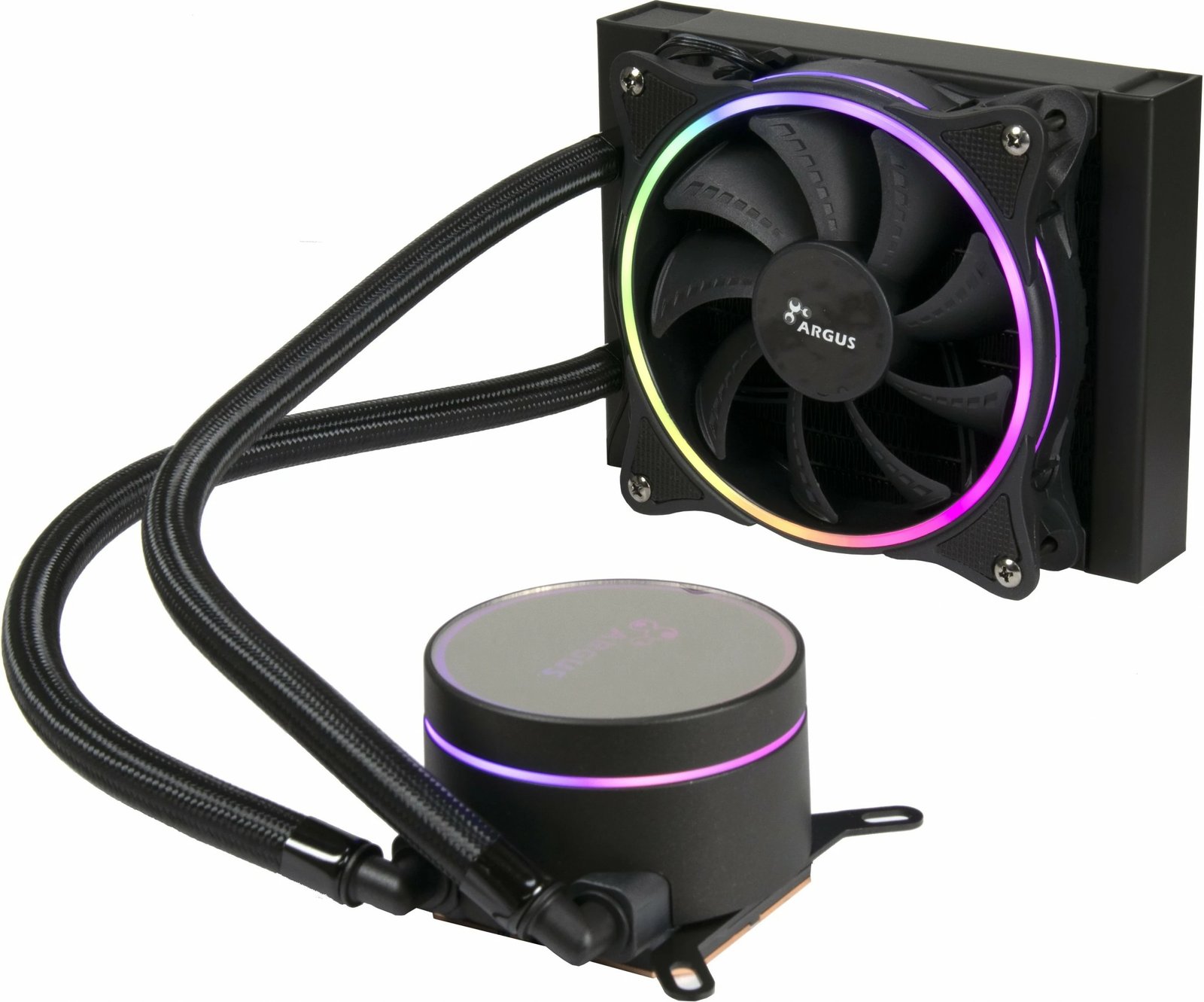 Ftohës me lëng Inter-Tech Argus Iceman LC-120 RGB, 120mm, me LED RGB, i zi