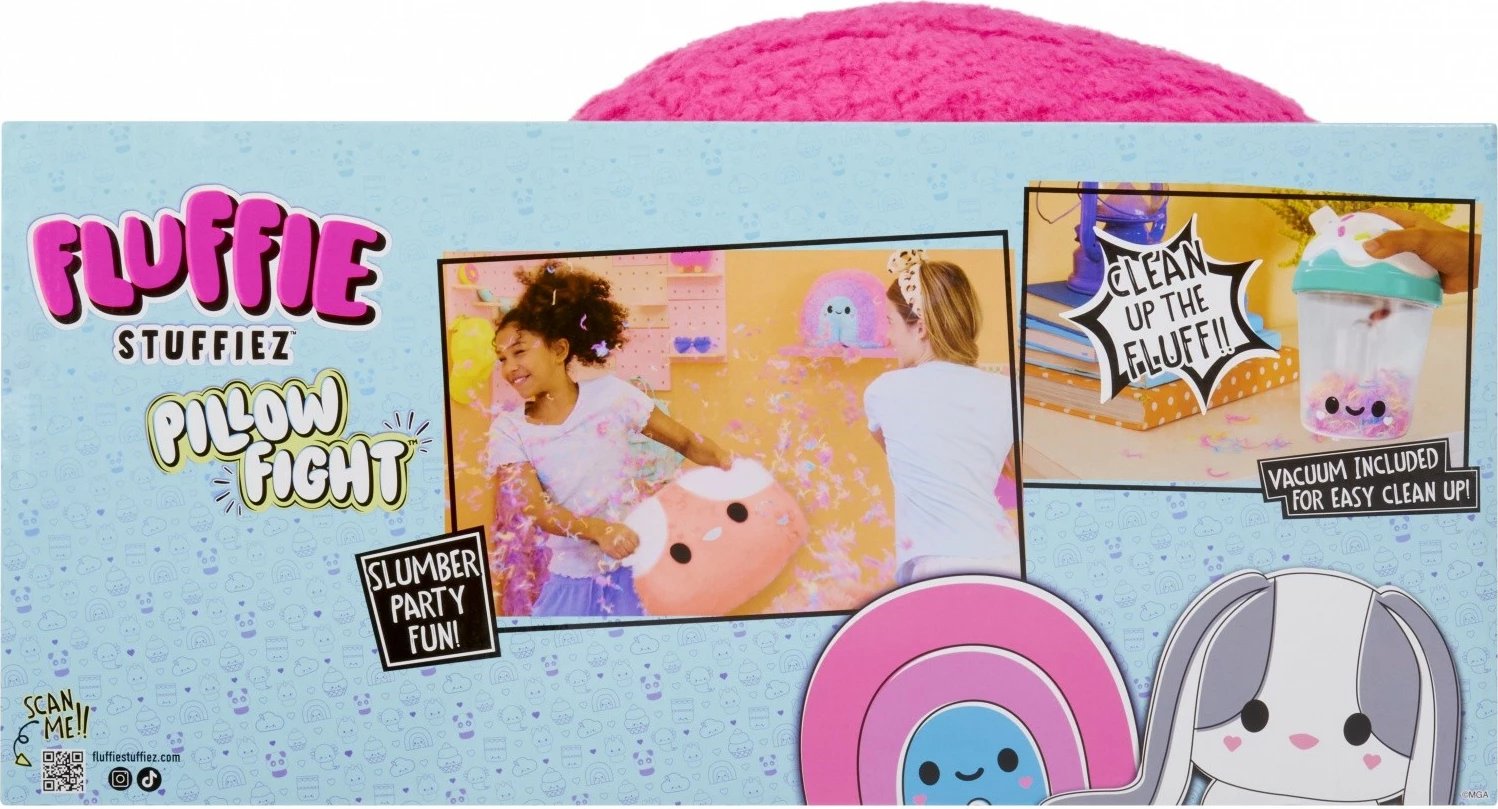 Jastëk lodër Fluffie Stuffiez Pillow Fight, për fëmijë, Rozë/Kaltër/Vjollcë, set