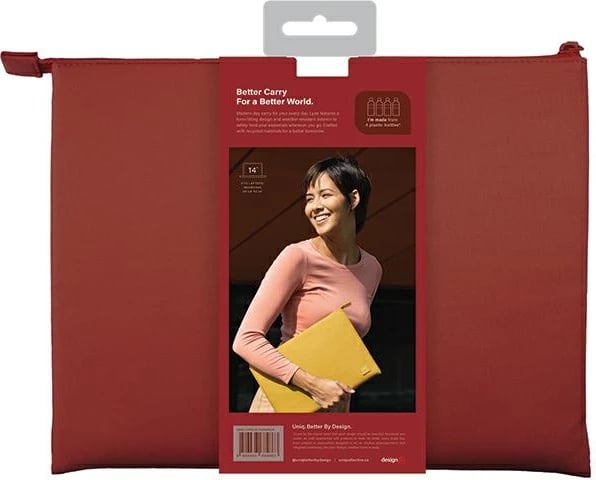Mbështjellës laptopi UNIQ Lyon, 14", rPET, Kuq