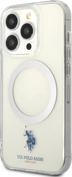 Mbështjellës U.S. Polo Assn. USHMP15LUCIT për iPhone 15 Pro 6.1", MagSafe, Transparent