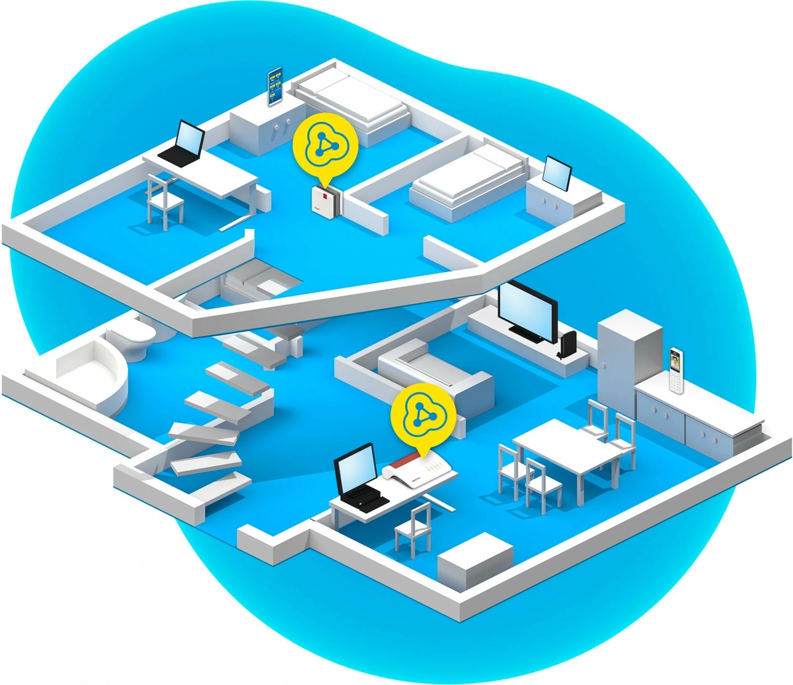 Repeater AVM FRITZ! 1200 AX, 3000 Mbit/s, Wi-Fi 6, i bardhë