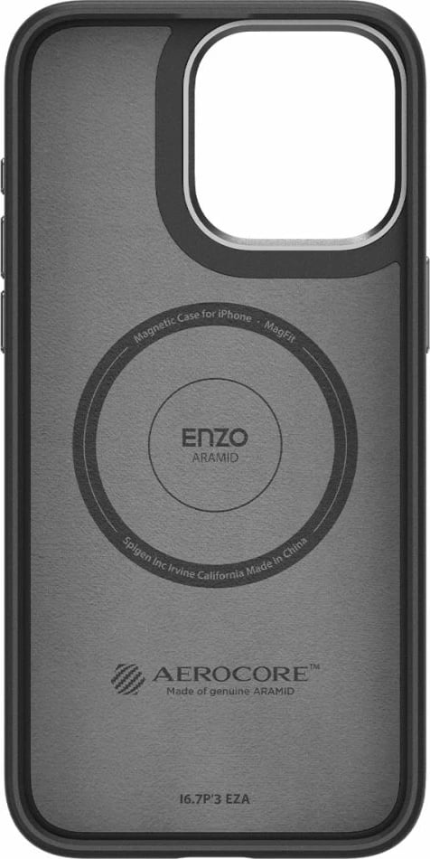 Mbështjellës Spigen Enzo Aramid Mag me MagSafe për iPhone 15 Pro Max, e zezë