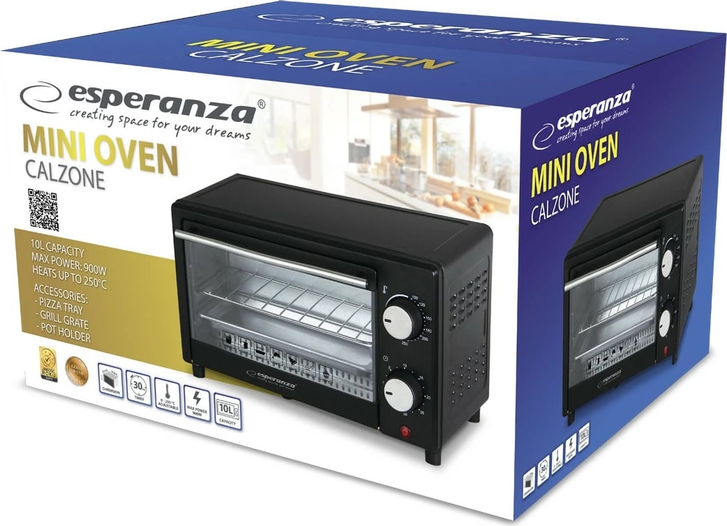 Furrë mini Esperanza Calzone, 10L, e zezë