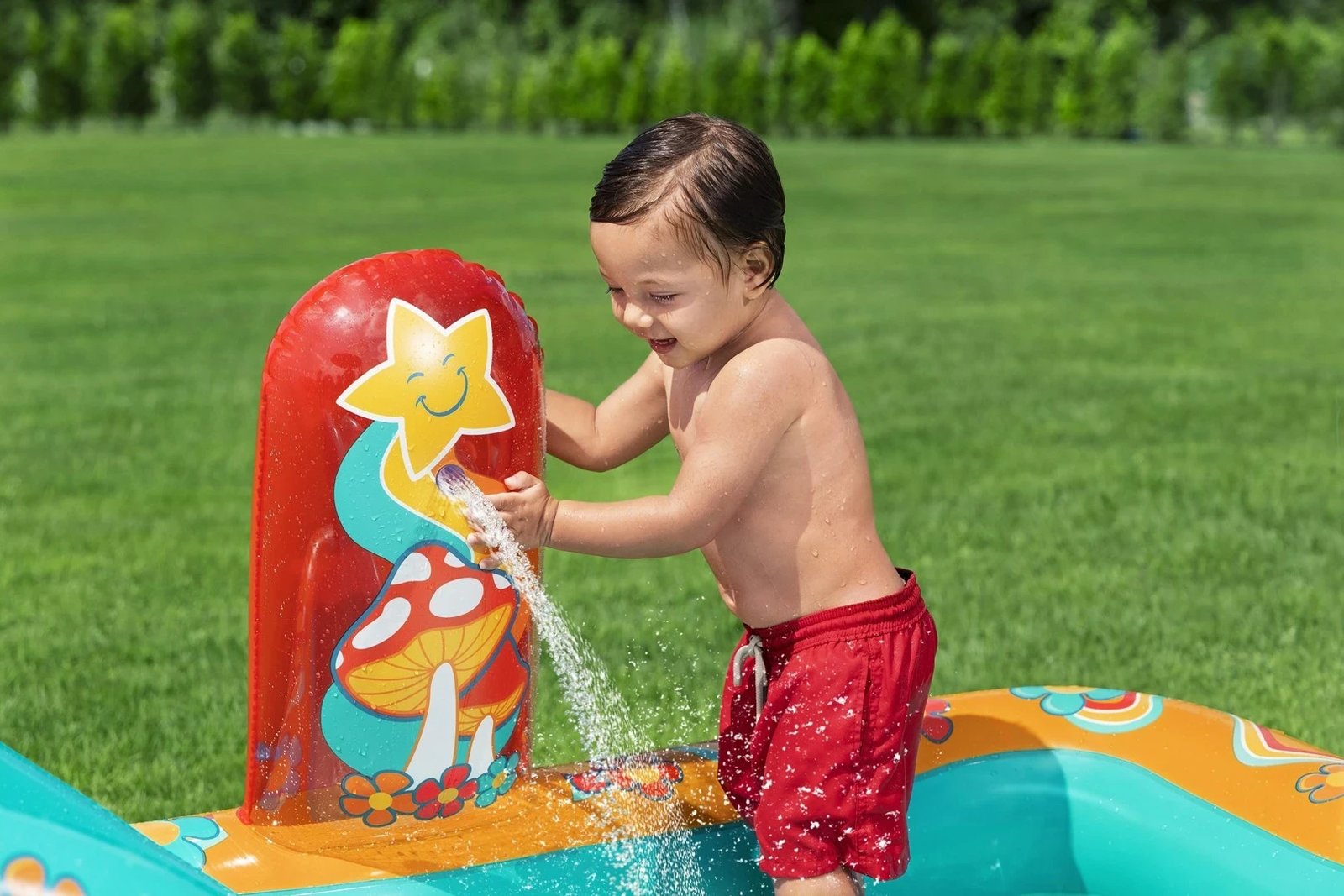 Qendër loje dhe pishinë fryrëse Bestway Retro Groove për fëmijë, 1.93 m x 1.52 m x 74 cm, shumëngjyrëshe Qendër loje dhe pishinë fryrëse Bestway Retro Groove për fëmijë, 1.93 m x 1.52 m x 74 cm, shumëngjyrëshe