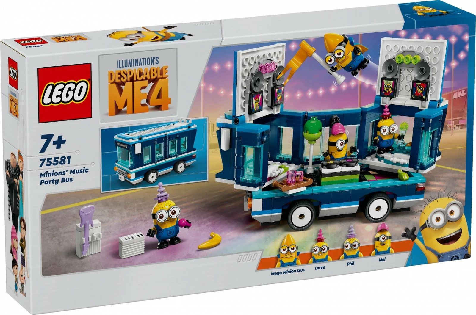 Set lodrash LEGO Minions Party Bus 75581, 379 pjesë, plastikë
