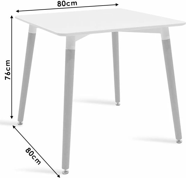 Tavolinë me karrige Natali-Gaston set prej 5 copash MDF dhe dru ahu, ngjyrë e zezë-natyrale, 80x80x76cm