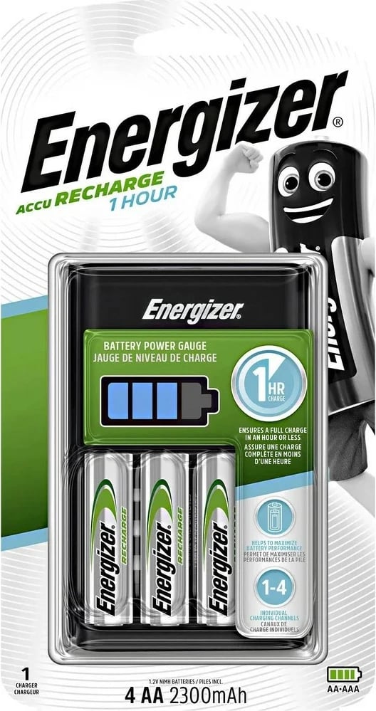 Karikues baterish Energizer 1 hour, 4x AA 2300mAh, i zi