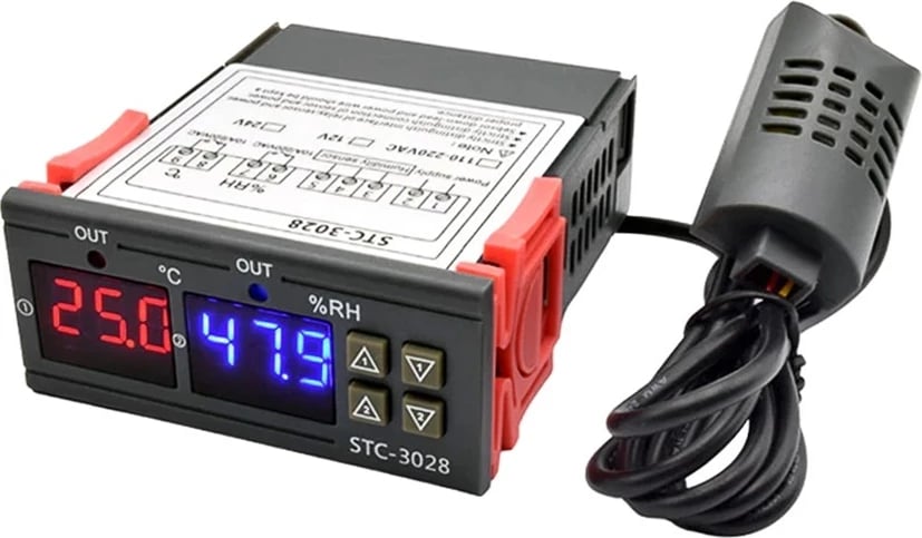 Termostat digjital Inne STC-3028, 230V, me sensor temperature dhe lagështie
