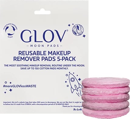 Pads për heqje grimi të ripërdorshëm Glov Moon Pads për femra 5 copë