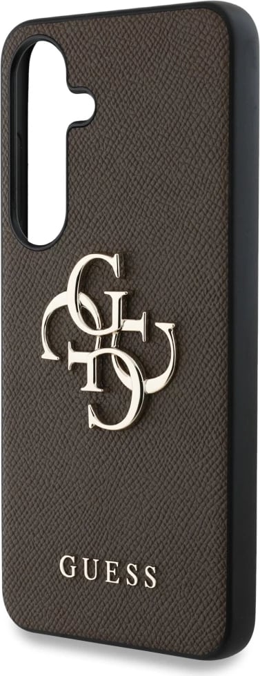 Mbështjellës Guess Grained Big 4G Logo Small Classic Logo për Samsung Galaxy S25, Kafe