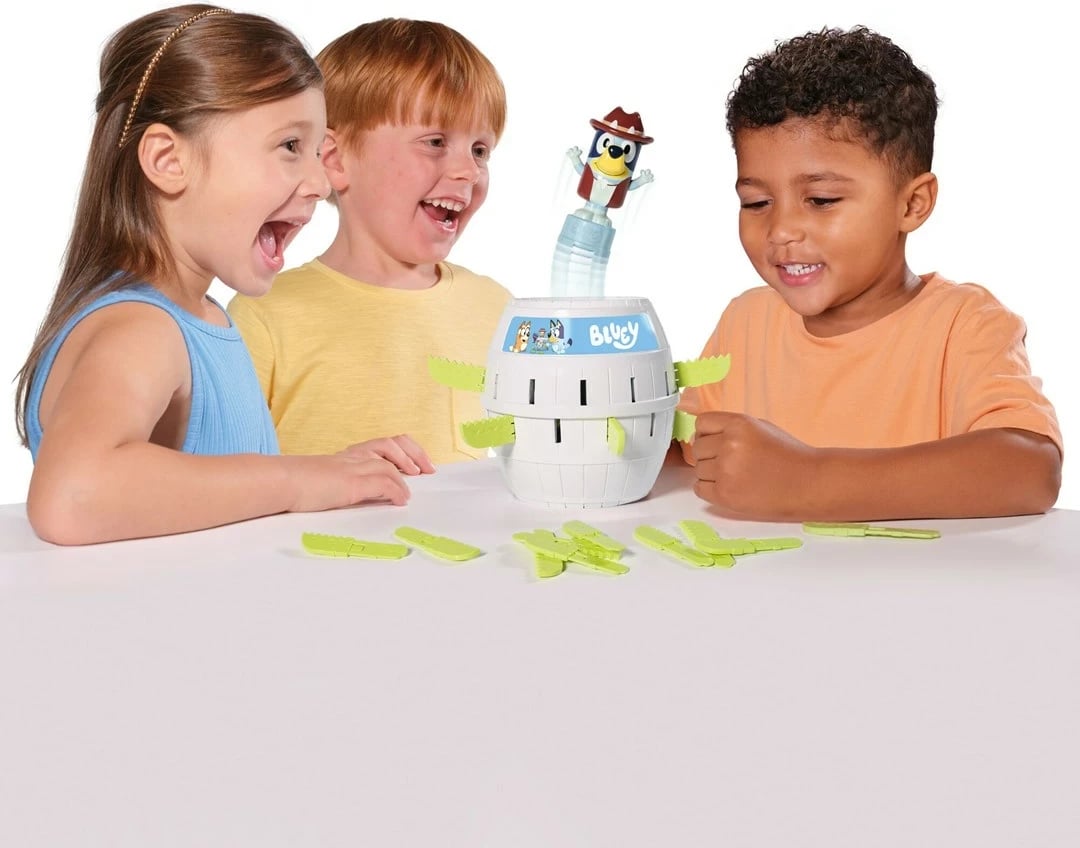 Lojë tavoline TOMY Pop Up Bluey, për fëmijë, 2-4 lojtarë, shumëngjyrëshe