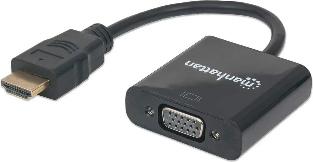 Kabëll konvertues HDMI në VGA Manhattan, 1080p, 30cm, i zi