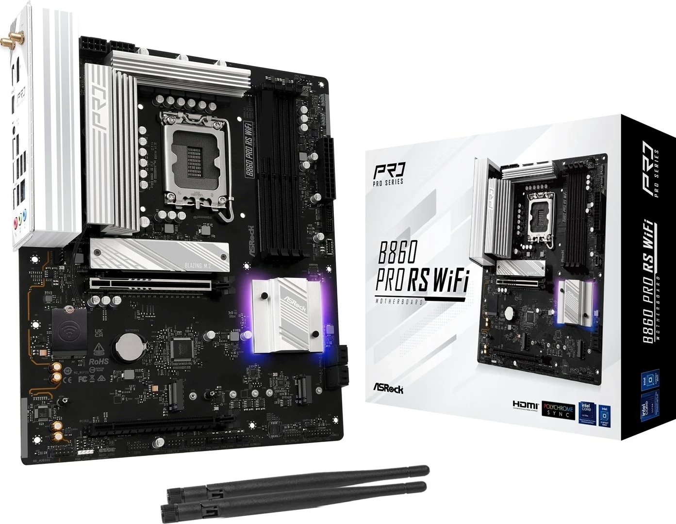Pllakë amë ASRock B860 Pro RS WiFi, ATX, Socket 1851, WiFi, Bluetooth, e zezë