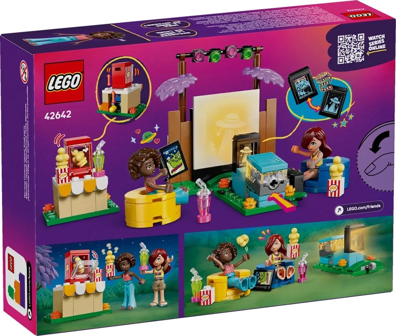Set lodrash LEGO Friends 42642 Friendship Movie Night, 154 pjesë, me 2 minifigura