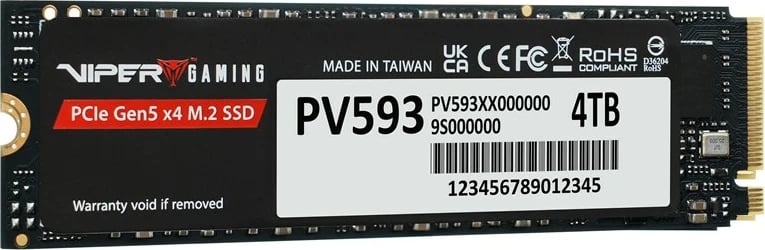 SSD Patriot Viper PV593, M.2 PCI-E Gen5 x4 NVMe2, 4TB, i zi