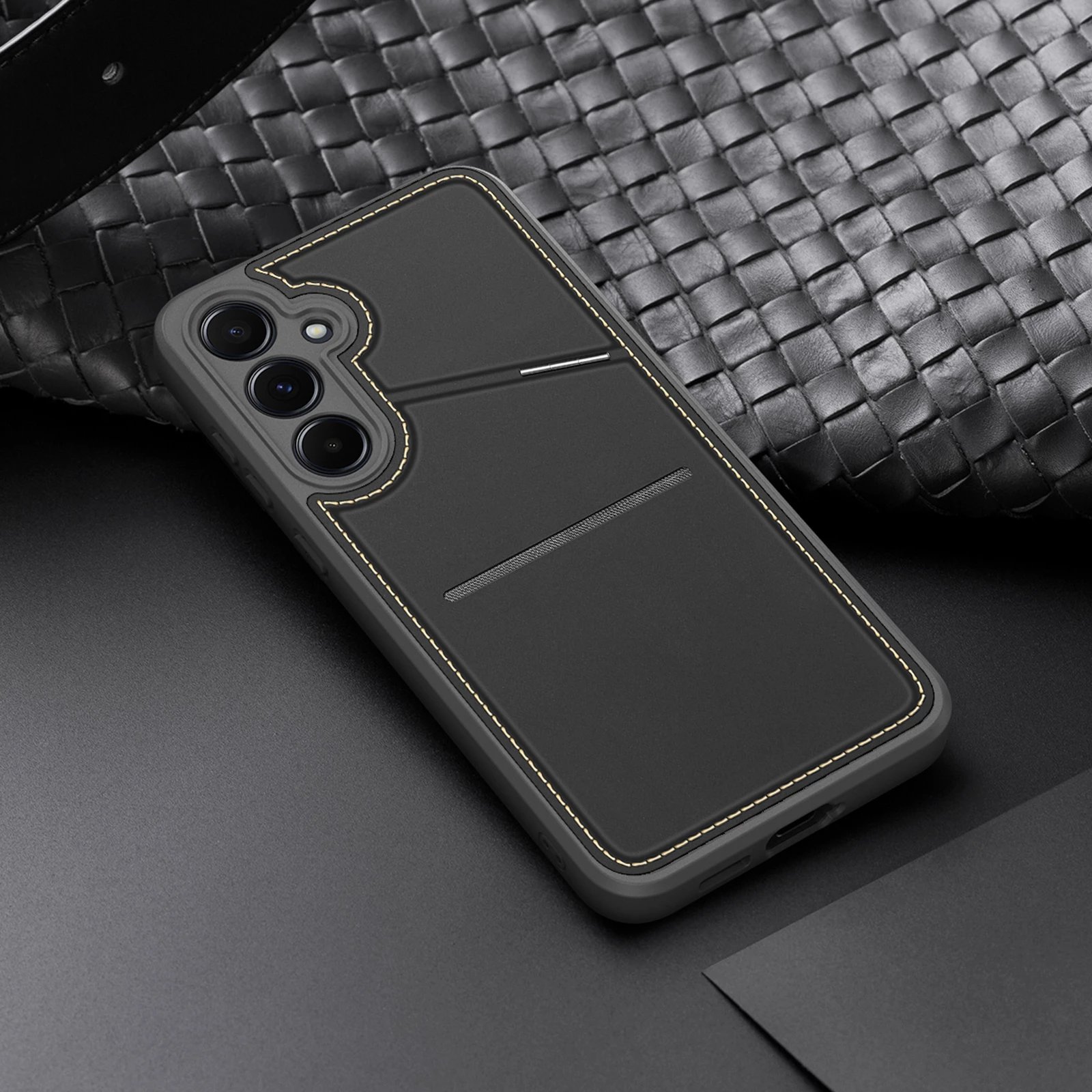 Mbështjellës Dux Ducis Rafi II për Samsung Galaxy S25+, me stand dhe portofol, i zi
