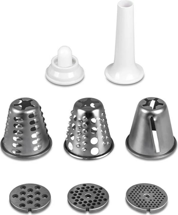 Makineri bluarëse mishi dhe prerëse perimesh Eldom M200ZT, 400W, gri/bardhë, set aksesorësh