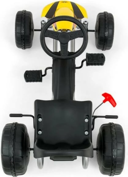 Gokart me pedale Milly Mally Viper, 4 rrota, për fëmijë, Kuq e Zi
