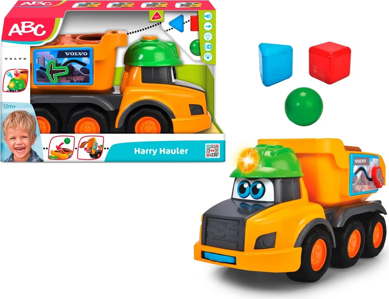 Kamion lodër Simba ABC Harry 30cm me blloqe, Portokalli