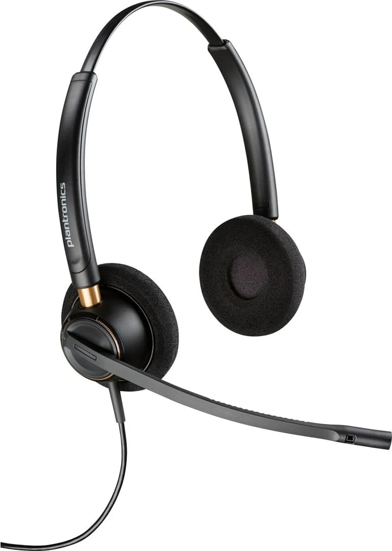 Kufje POLY EncorePro 520 me dy anë, me mikrofon boom, Quick Disconnect, e zezë