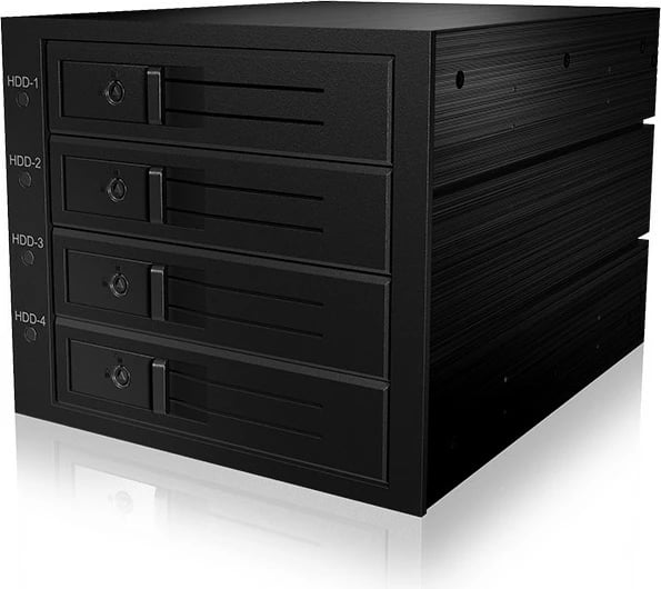 Kasë ICY BOX IB-564SSK, 3x 5.25", 4x 2.5" SATA/SAS, alumini, e zezë