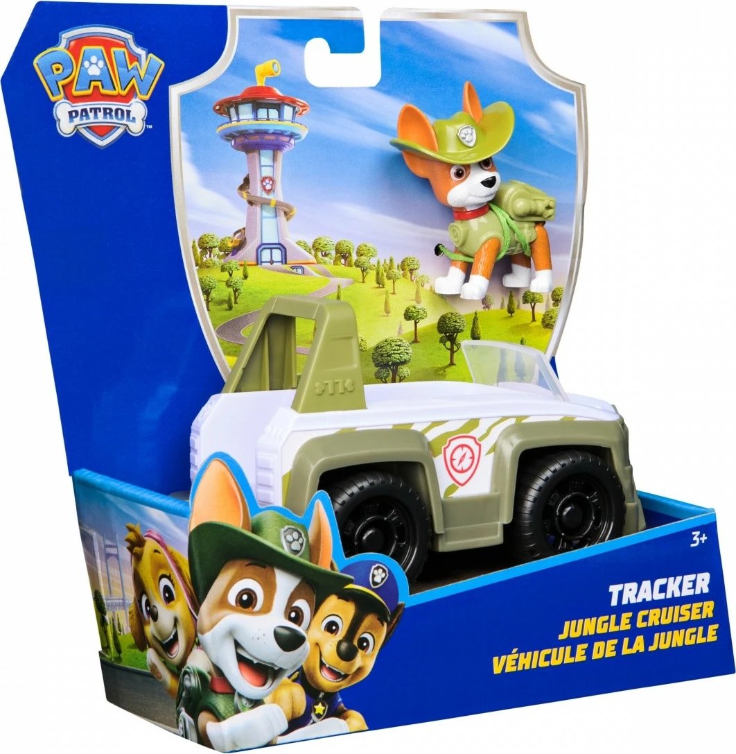 Lodër Paw Patrol Spin Master Tracker Jungle Cruiser, plastikë, e gjelbër/e bardhë