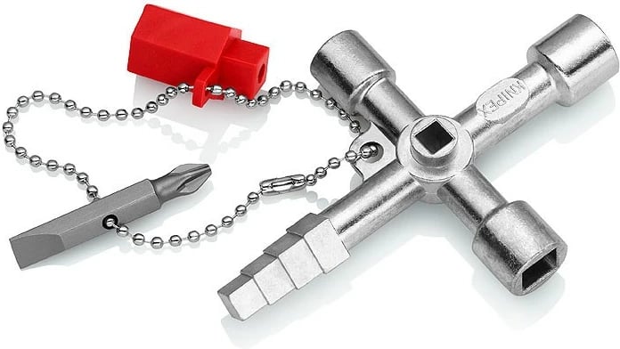 Vegël dore Knipex 00 11 04, çelik inox, 2 këmbë, 4 koka, për forma rreth, katror, trekëndësh, 5/7/8 mm