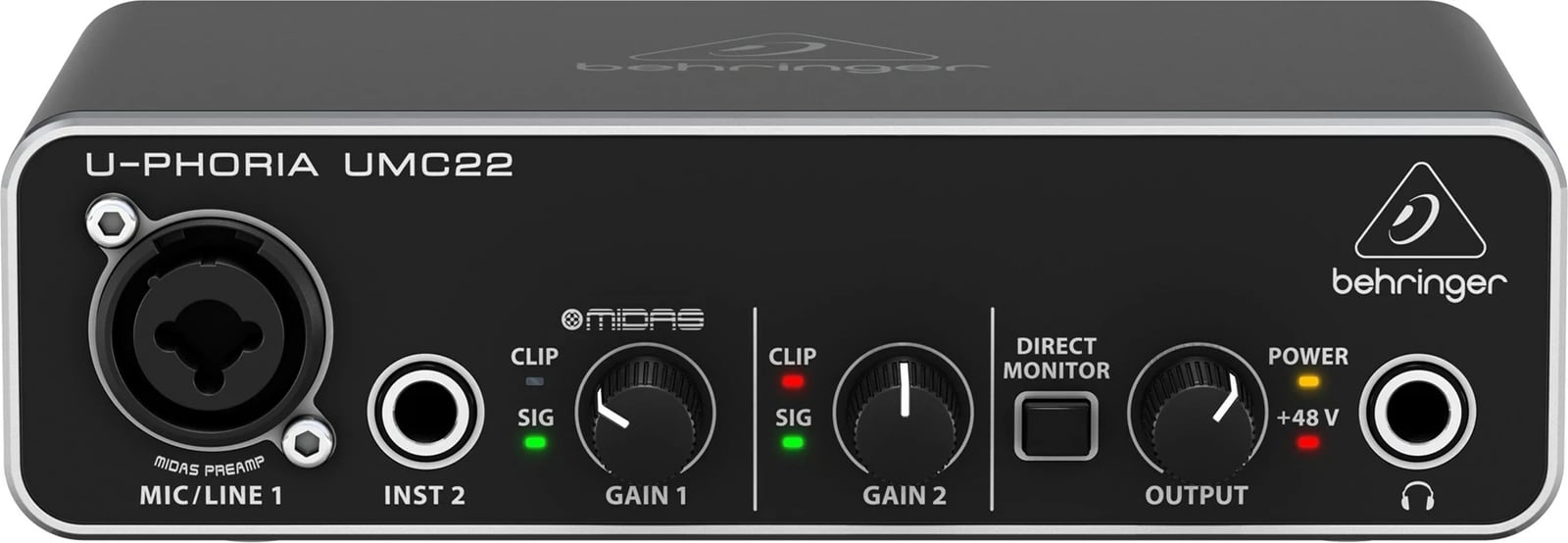 Audio interface Behringer UMC22, e zezë Audio interface Behringer UMC22, e zezë