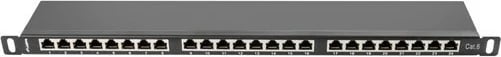 Patch panel Lanberg PPS6-0024-B, metal, e zezë