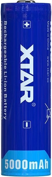 Bateri rikarikueshme XTAR 21700-5000, 5000 mAh, Li-Ion, 3.6V, 1 copë, kaltër