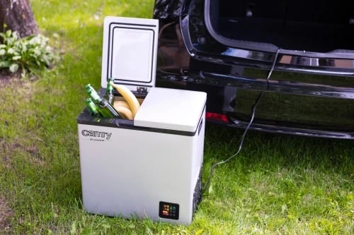 Frigorifer portativ me kompresor, Camry CR 8076, 38L, dy ndarje (15L frigorifer + 23L ngrirës), ekran LCD, gri