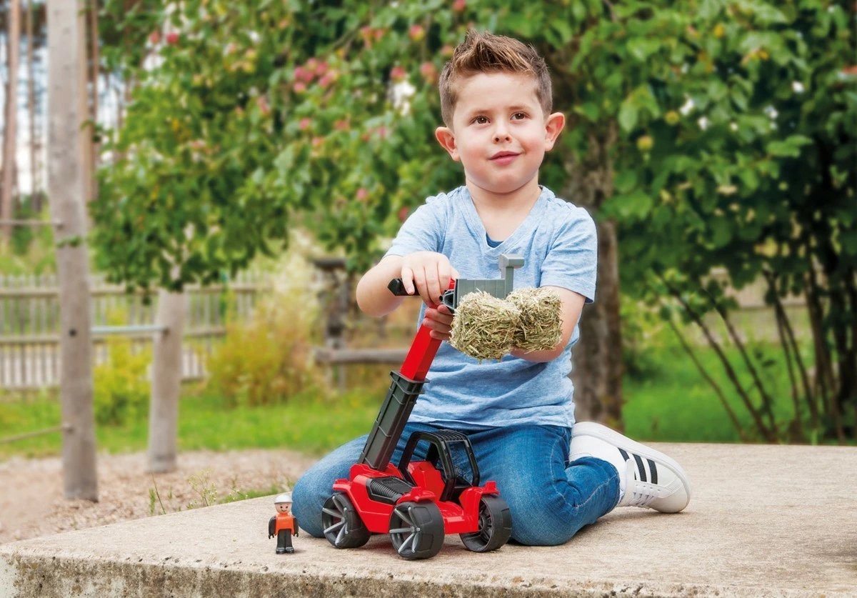 Lodër ngarkues teleskopik Lena Truxx2, plastikë, me figurë, zi/kuqe/argjendtë Lodër ngarkues teleskopik Lena Truxx2, plastikë, me figurë, zi/kuqe/argjendtë