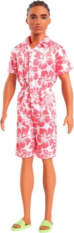 Kukull Ken Barbie Fashionistas Mattel DWK44/HYT99, jumpsuit koral-bardhë
