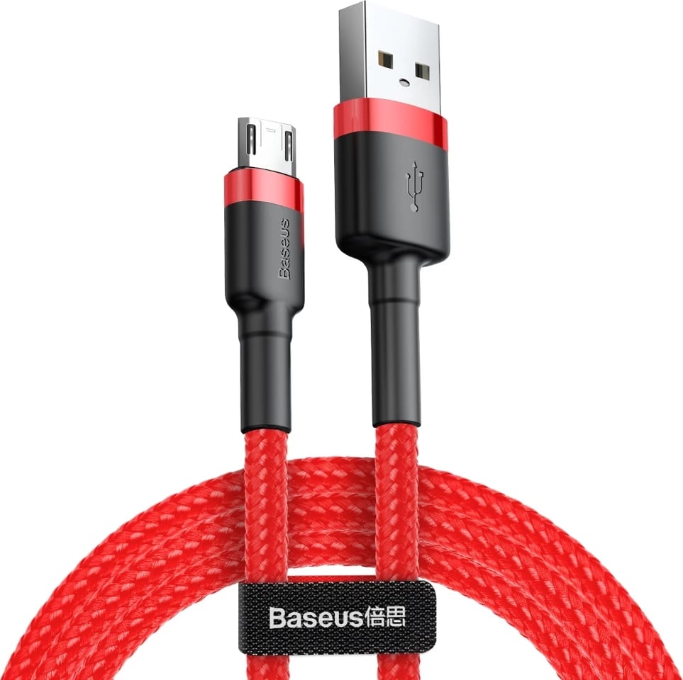 Kabllo Baseus Cafule CAMKLF-C09, USB-A në micro USB, 2m, e kuqe