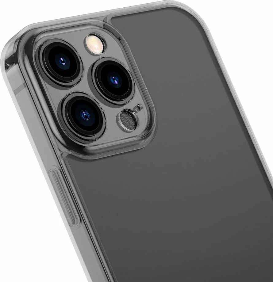 Mbështjellës Baseus Frosted Glass Case për iPhone 13 Pro, xham i mat, kornizë xheli, e zezë