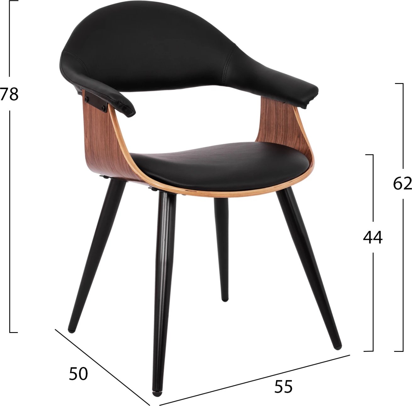 Karrige për zyre konferencash Superior Pro FH1111.01, e zezë/dru