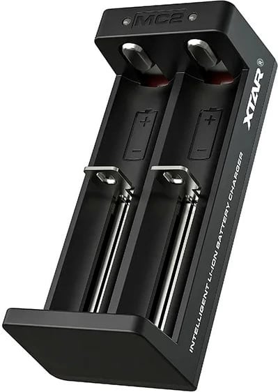 Karikues baterish XTAR MC2C, Li-ion 18650, 2 vende, USB-C, Zi