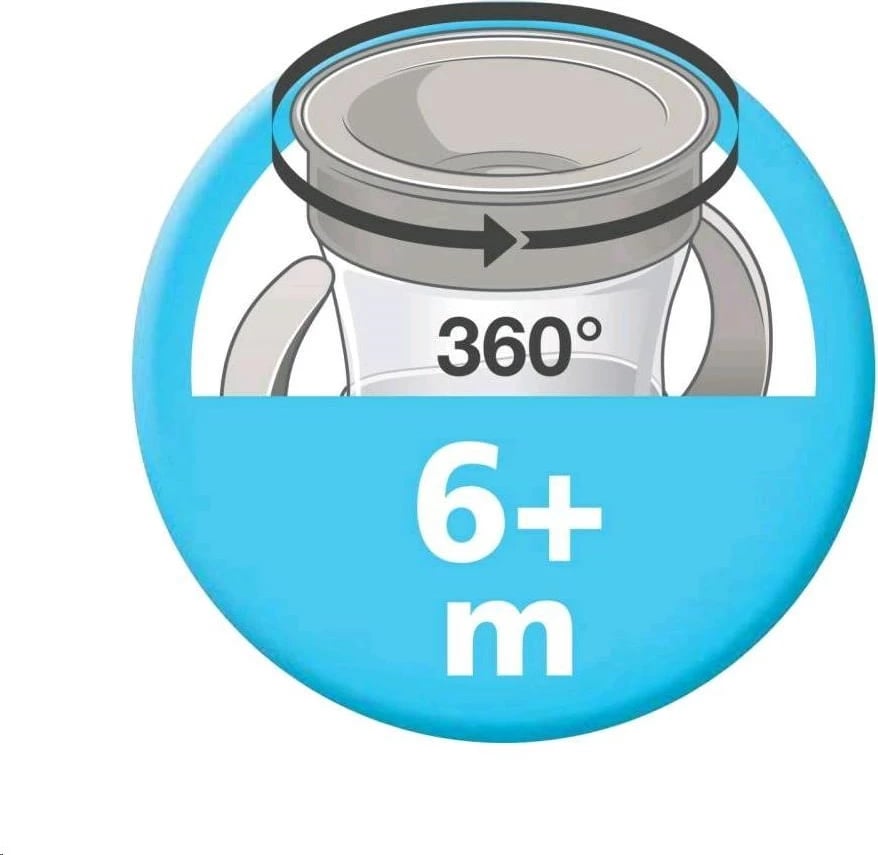 Gotë trajnimi 360° me kapak NUK Mini Magic, 160 ml, pa BPA, blu