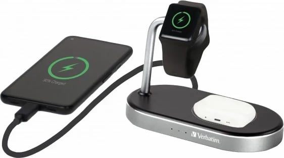 Mbushës wireless Verbatim WCS-02, USB, Ngjyrë Alumini