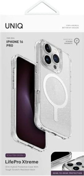 Mbështjellës UNIQ LifePro Xtreme Magclick për iPhone 16 Pro, Transparent