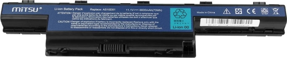 Bateri Mitsu BC/AC-4551H për Acer Aspire 4551, 4741, 5741, 6600 mAh, 10.8-11.1V, 9 qeliza