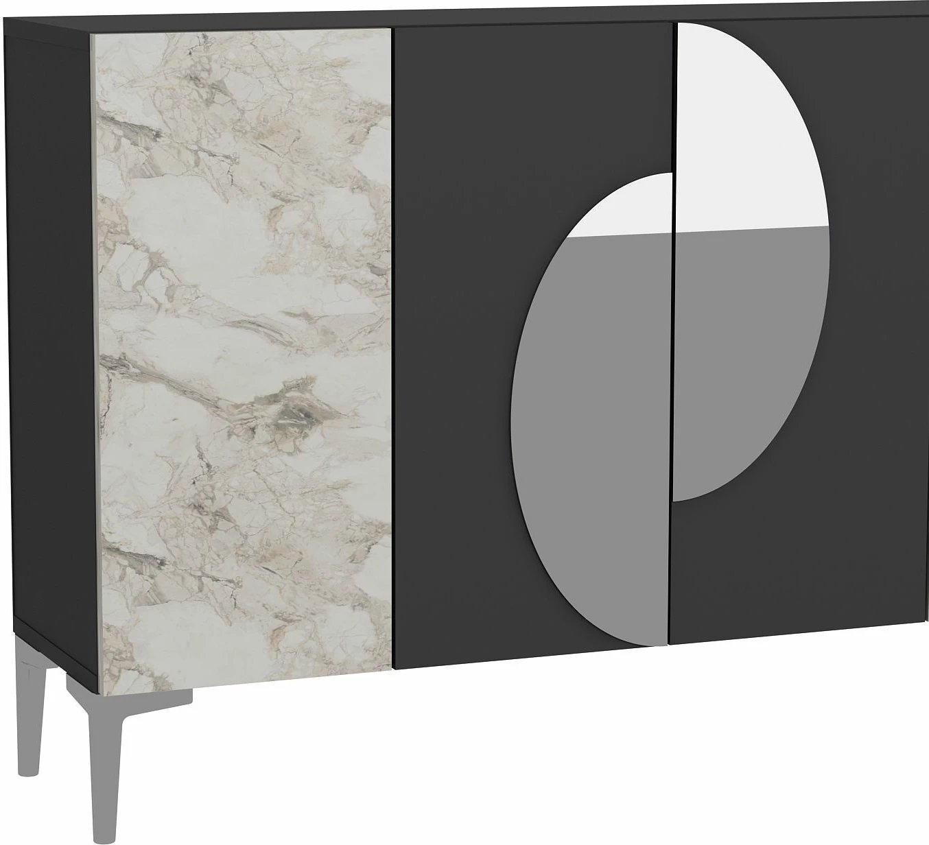 Konsol Skye Decor, Afra KM120, antracit, argjend
