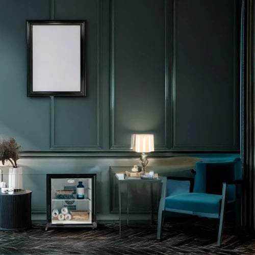 frigorifer termolelektrik Adler AD 8088 28 L derë xhami raft xhami LED i brendshëm 100-240V i zi