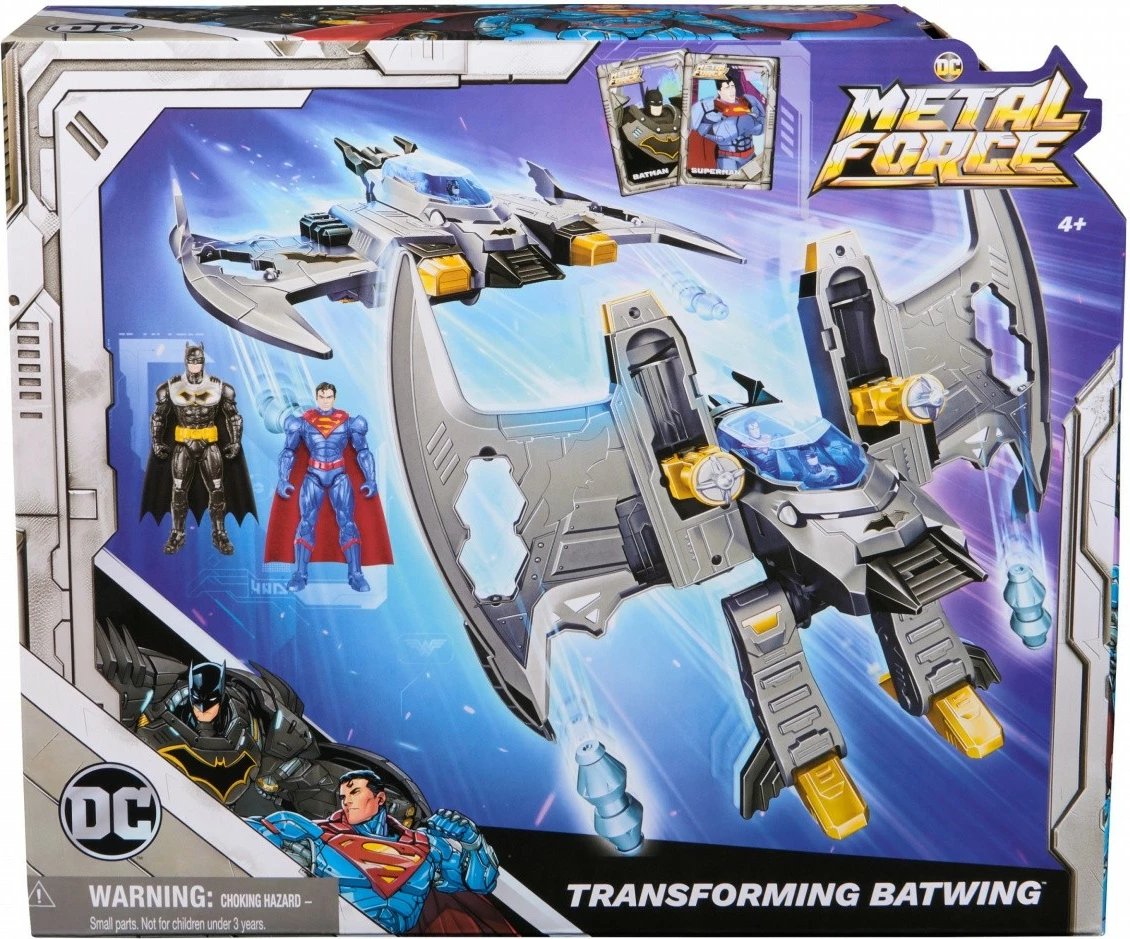 Set figurina aksion Batman Spin Master DC Metal Force Batwing Transformation, plastikë, për fëmijë
