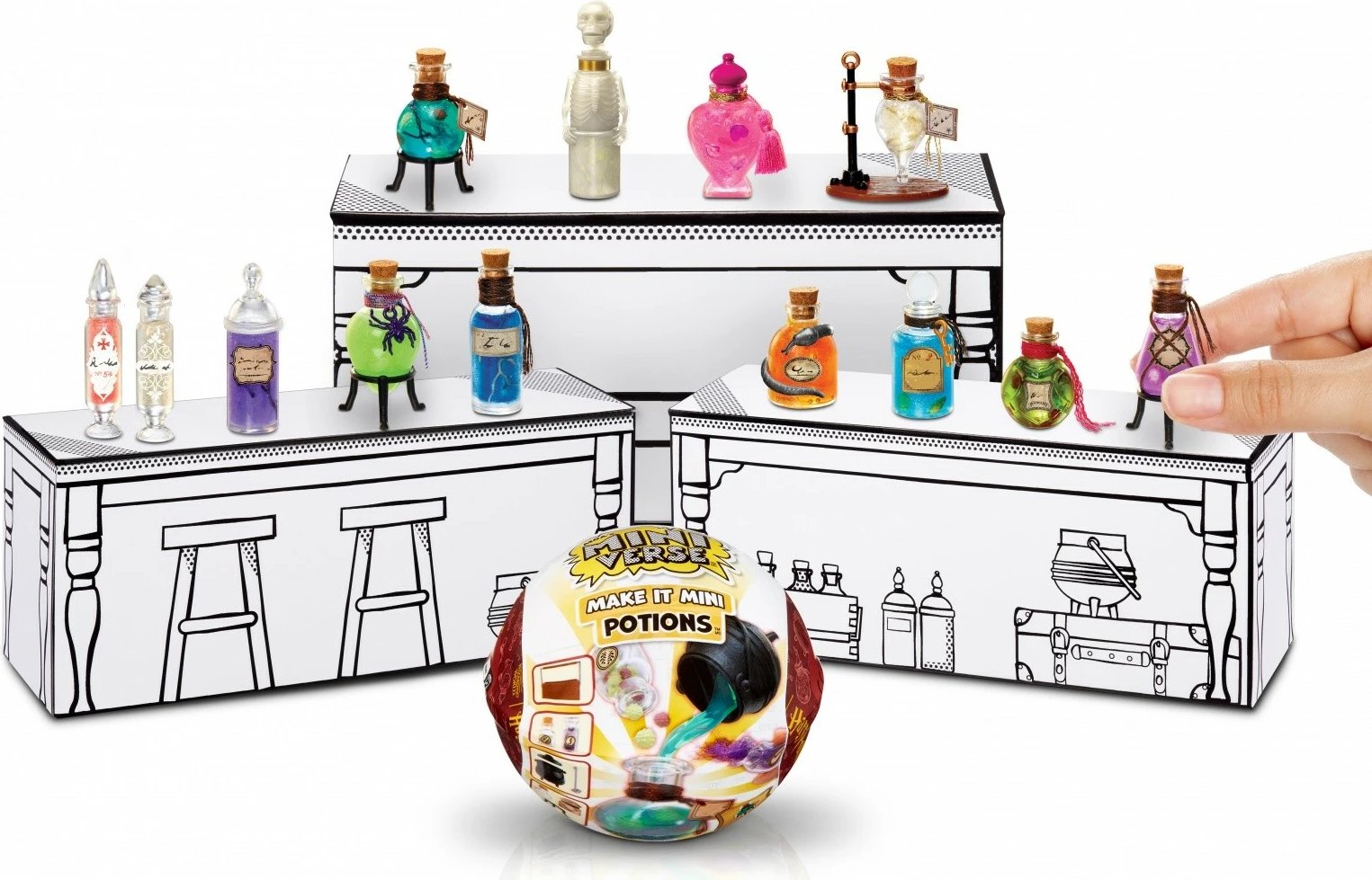 Set figurina Miniverse Harry Potter Make It Mini Potions, MGA, 15 copë